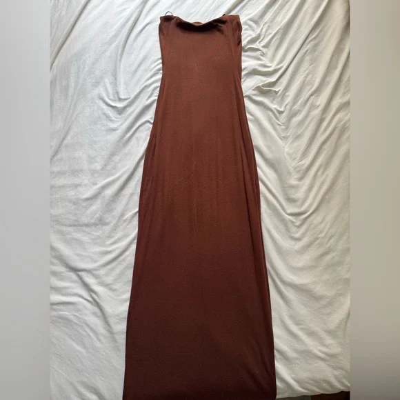 Revolve Elegant Strapless Brown Dress - Picture 6 of 7